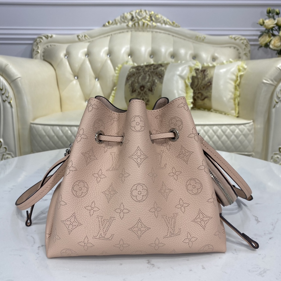 Louis Vuitton BELLA Mahina Leather Handbag M57068 Magnolia Pink